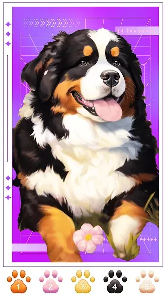 Dog Coloring, Color by number [МОД: Много монет, Открытые уровни и Мега MOD] Screenshot 2