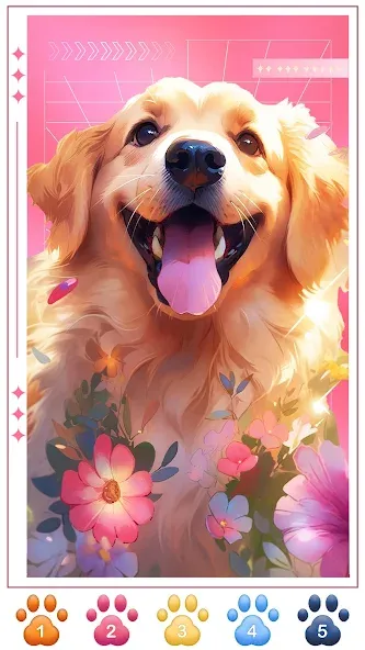 Dog Coloring, Color by number [МОД: Много монет, Открытые уровни и Мега MOD] Screenshot 3
