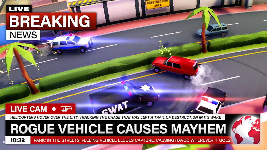 Reckless Getaway 2: Car Chase (Реклесс Гетавей 2) [МОД: Меню, Бесконечные монеты и Открытые уровни] Screenshot 1