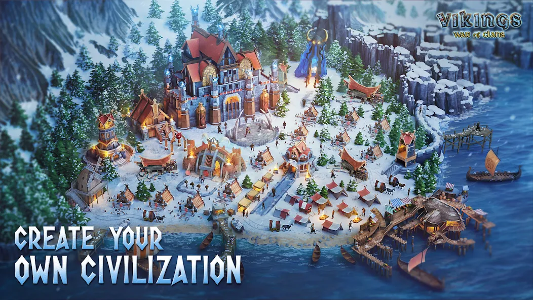 Vikings: War of Clans (Викинги) [МОД: Много монет, Открытые уровни и Мега MOD] Screenshot 1