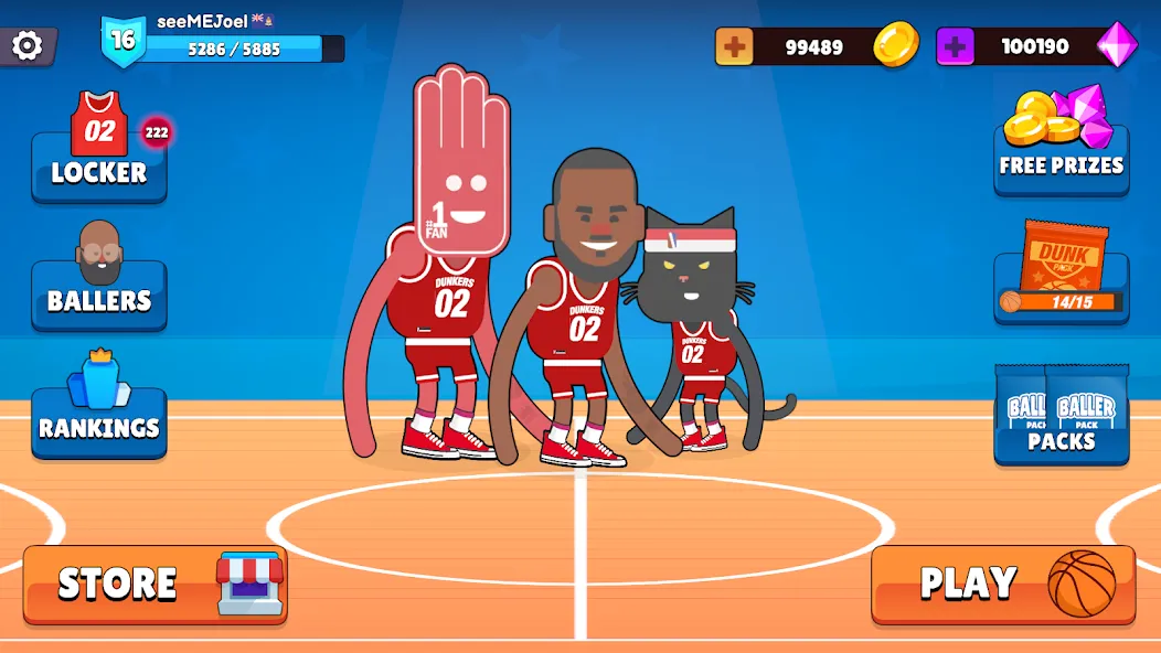 Dunkers 2 (Данкерс 2) [МОД: Меню, Бесконечные монеты и Открытые уровни] Screenshot 1