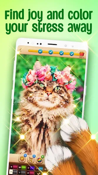 Cross-Stitch: Coloring Book (Кросс) [МОД: Бесконечные деньги, Монеты и Мега MOD] Screenshot 2