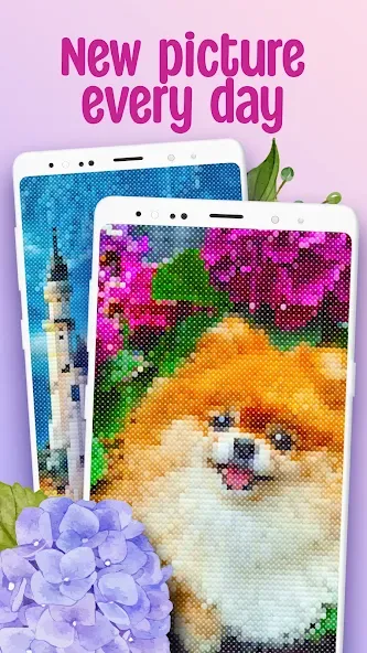 Cross-Stitch: Coloring Book (Кросс) [МОД: Бесконечные деньги, Монеты и Мега MOD] Screenshot 3