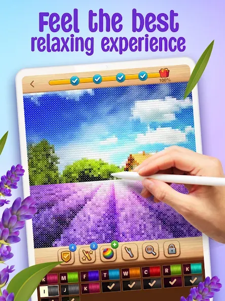 Cross-Stitch: Coloring Book (Кросс) [МОД: Бесконечные деньги, Монеты и Мега MOD] Screenshot 5