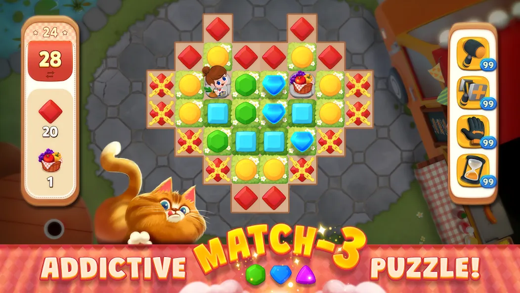 Delish Match : Match3 & Design (Делиш Матч) [МОД: Все открыто, Дополнительные деньги и Меню MOD] Screenshot 1