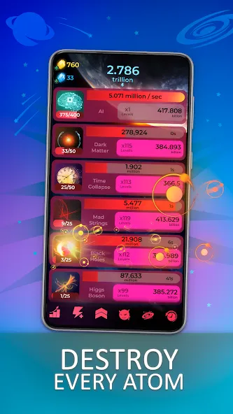 Annihilation - Space Tycoon (Аннигиляция) [МОД: Меню, Бесконечные монеты и Открытые уровни] Screenshot 3