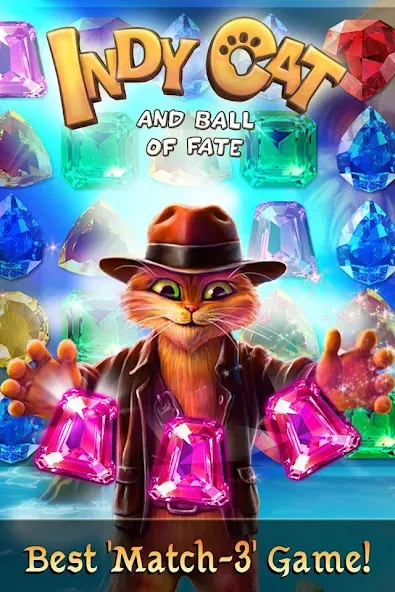 Indy Cat: Match 3 Adventure [МОД: Бесконечные деньги, Монеты и Мега MOD] Screenshot 1