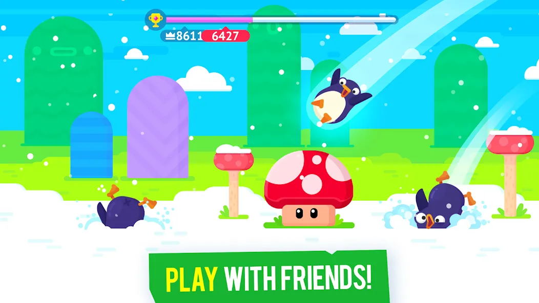 Bouncemasters: Penguin Games (Баунсмастерс) [МОД: Меню, Бесконечные монеты и Открытые уровни] Screenshot 3
