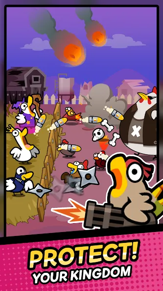 Duck vs Chicken : Idle Defense (Дак против Чикен) [МОД: Деньги, Монеты и Меню MOD] Screenshot 1
