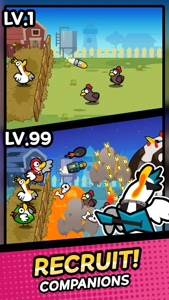 Duck vs Chicken : Idle Defense (Дак против Чикен) [МОД: Деньги, Монеты и Меню MOD] Screenshot 2