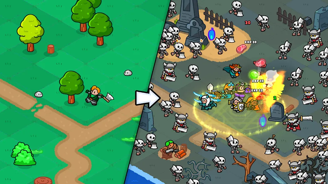 Rumble Heroes - Adventure RPG (Рамбл Хироес) [МОД: Много монет, Открытые уровни и Мега MOD] Screenshot 1
