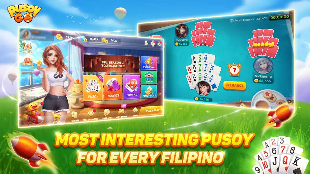 Pusoy Go-Competitive 13 Cards (Пусой Го) [МОД: Много монет, Открытые уровни и Мега MOD] Screenshot 2