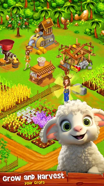 Country Valley Farming Game (Парадайз Хей Фарм Айленд) [МОД: Бесконечные деньги, Монеты и Мега MOD] Screenshot 1