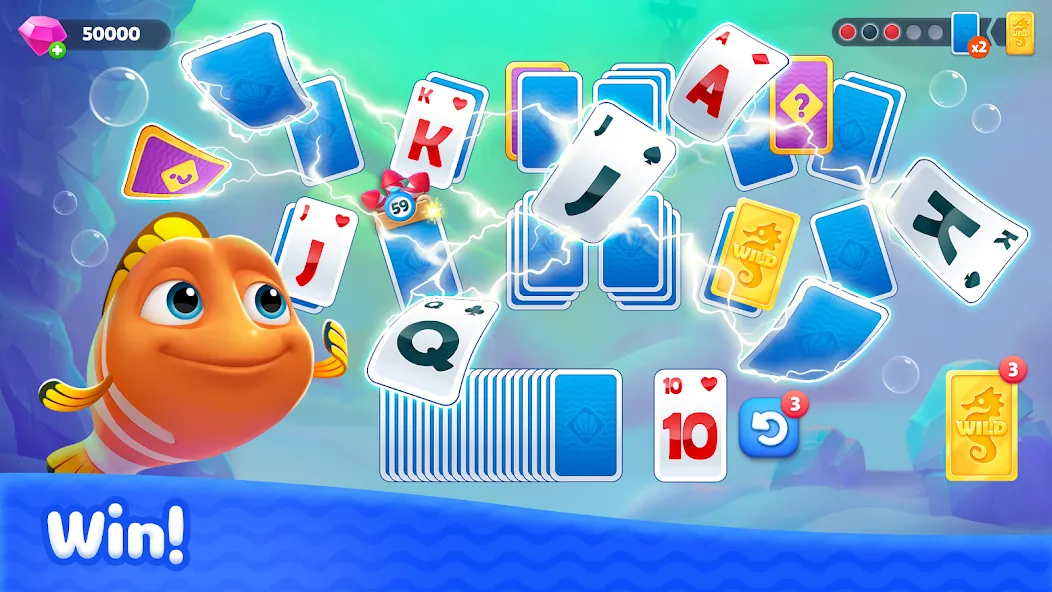 Fishdom Solitaire (Фишдом Солитер) [МОД: Бесконечные деньги, Монеты и Мега MOD] Screenshot 3