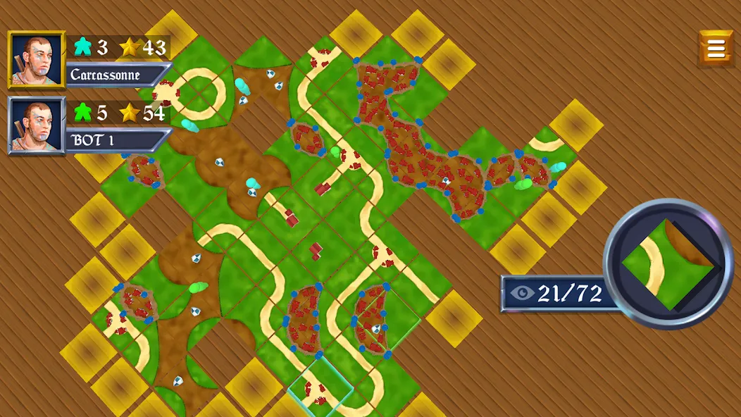 War of Carcassonne board Games (Каркассон) [МОД: Деньги, Монеты и Меню MOD] Screenshot 1