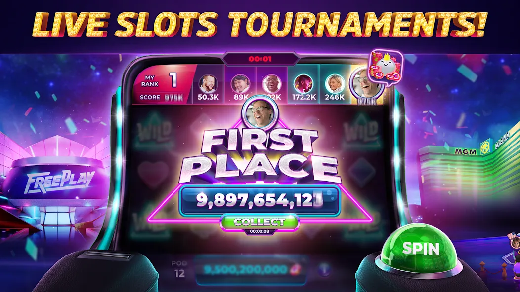 POP! Slots™ Vegas Casino Games [МОД: Меню, Бесконечные монеты и Открытые уровни] Screenshot 3