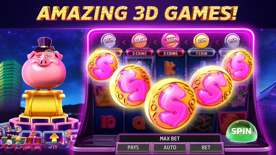 POP! Slots™ Vegas Casino Games [МОД: Меню, Бесконечные монеты и Открытые уровни] Screenshot 4
