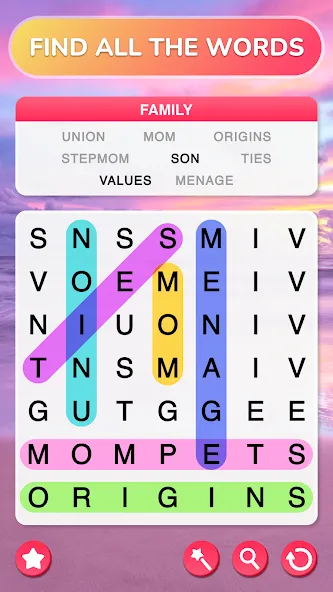 Word Search - Word Puzzle Game [МОД: Много монет, Открытые уровни и Мега MOD] Screenshot 1