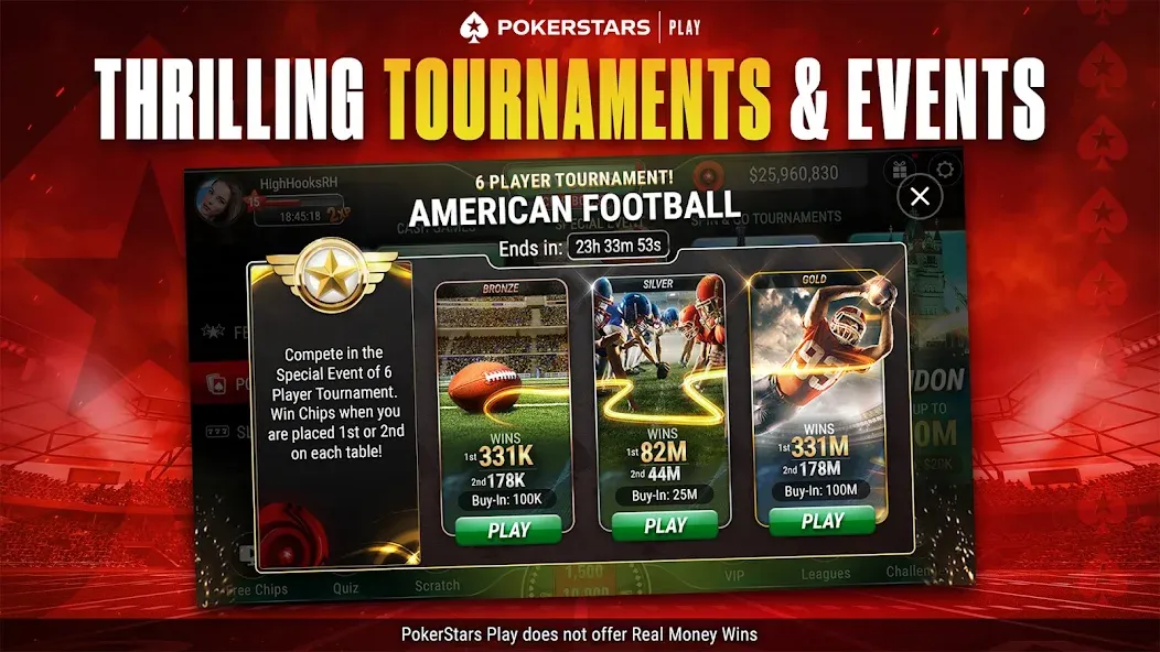 PokerStars Play: Texas Hold'em (ПокерСтарс Плей) [МОД: Деньги, Монеты и Меню MOD] Screenshot 3