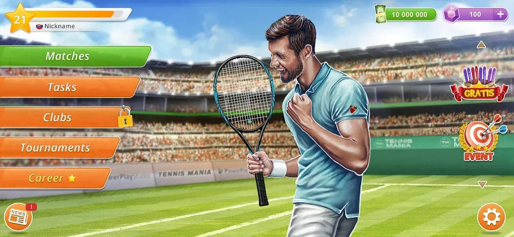 Tennis Mania Mobile (Теннис Мания Мобайл) [МОД: Деньги, Монеты и Меню MOD] Screenshot 2