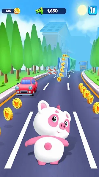 Piggy Panda Run: Fun Game [МОД: Деньги, Монеты и Меню MOD] Screenshot 1