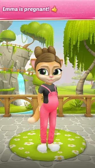 Pregnant Talking Cat Emma [МОД: Много монет, Открытые уровни и Мега MOD] Screenshot 1
