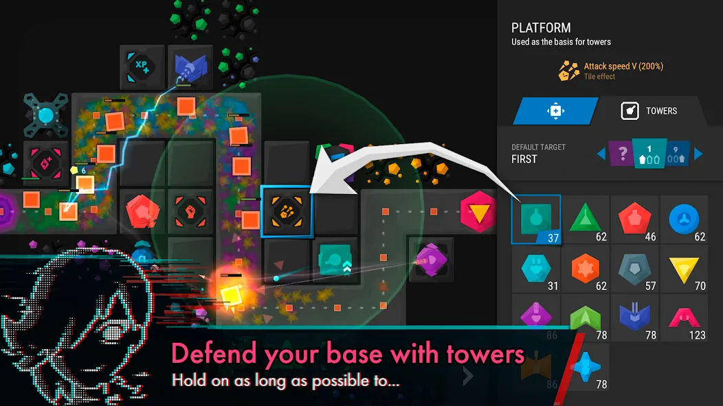 Infinitode 2 - Tower Defense (Инфинитод 2) [МОД: Меню, Бесконечные монеты и Открытые уровни] Screenshot 1