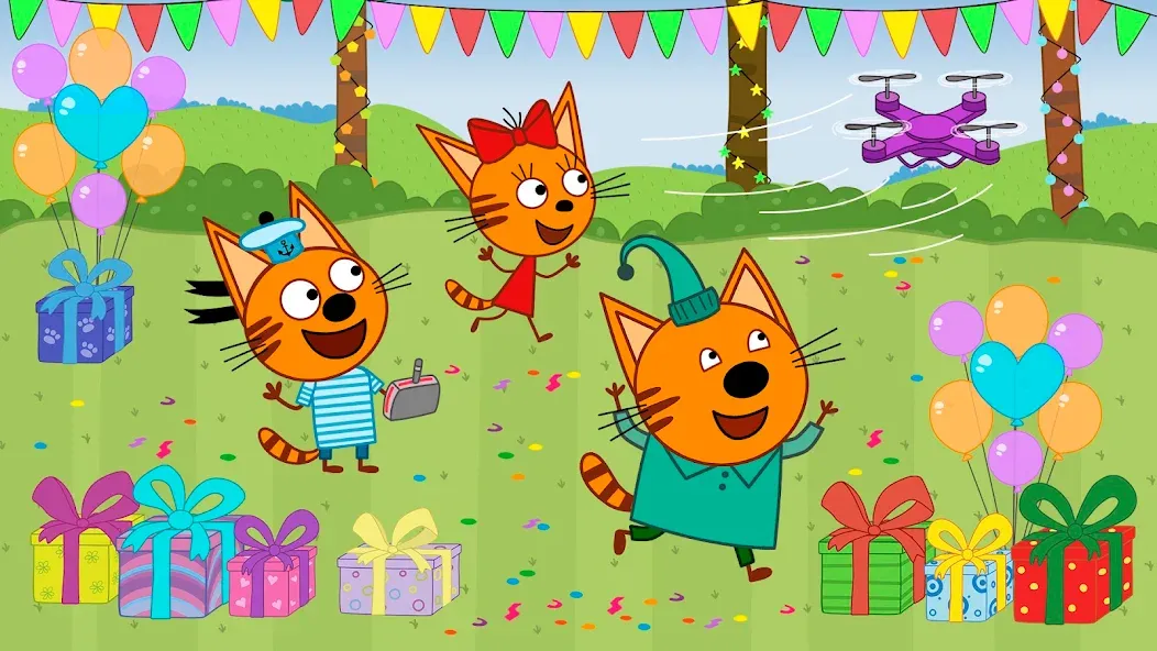 Kid-E-Cats: Kids birthday [МОД: Меню, Бесконечные монеты и Открытые уровни] Screenshot 3