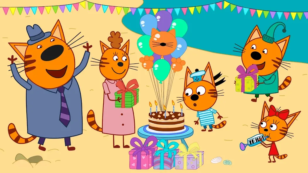 Kid-E-Cats: Kids birthday [МОД: Меню, Бесконечные монеты и Открытые уровни] Screenshot 5