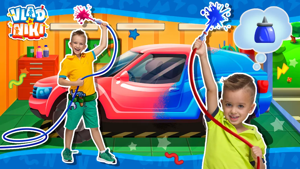 Vlad and Niki: Car Service [МОД: Бесконечные деньги, Монеты и Мега MOD] Screenshot 1