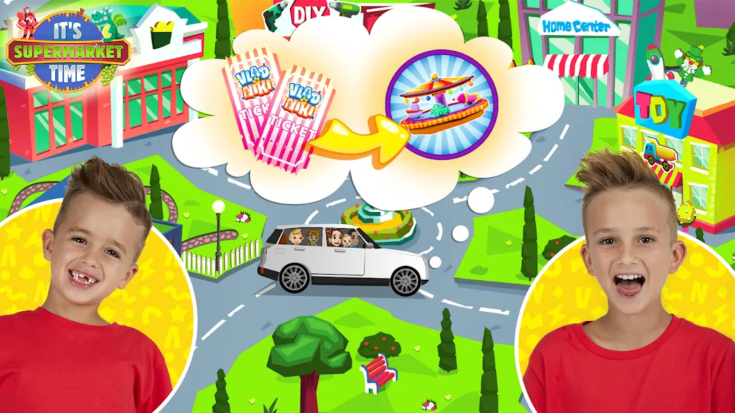 Vlad & Niki Supermarket game [МОД: Много денег, Монет и Все открыто] Screenshot 1