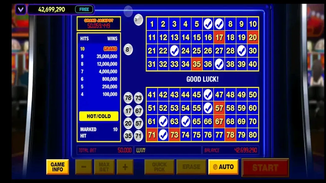 Vegas Keno (Вегас Кено) [МОД: Деньги, Монеты и Меню MOD] Screenshot 5