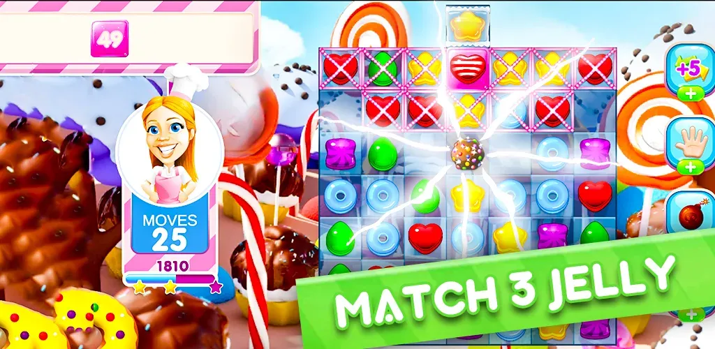 Jelly Kingdom Crush - Match 3 [МОД: Все открыто, Дополнительные деньги и Меню MOD] Screenshot 1