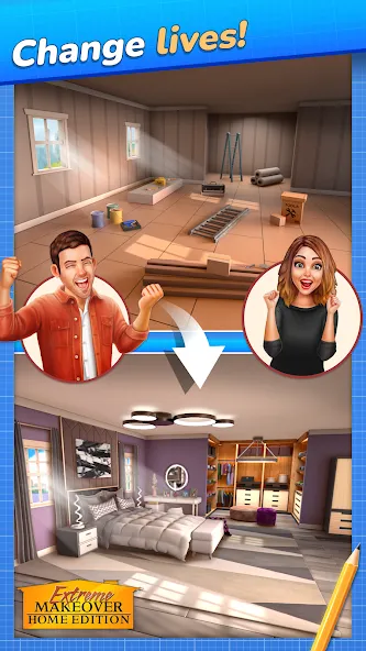 Extreme Makeover: Home Edition (Экстриммакеовер) [МОД: Все открыто, Дополнительные деньги и Меню MOD] Screenshot 1