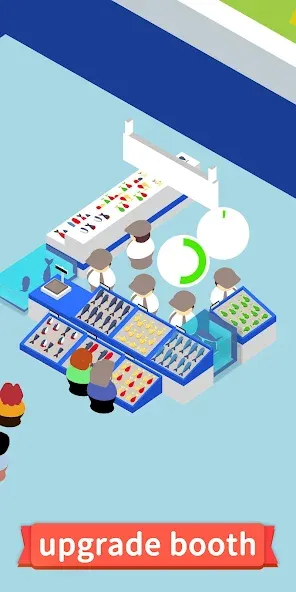 Idle Seafood Market -Tycoon (Айдл Сифуд Маркет) [МОД: Меню, Бесконечные монеты и Открытые уровни] Screenshot 2