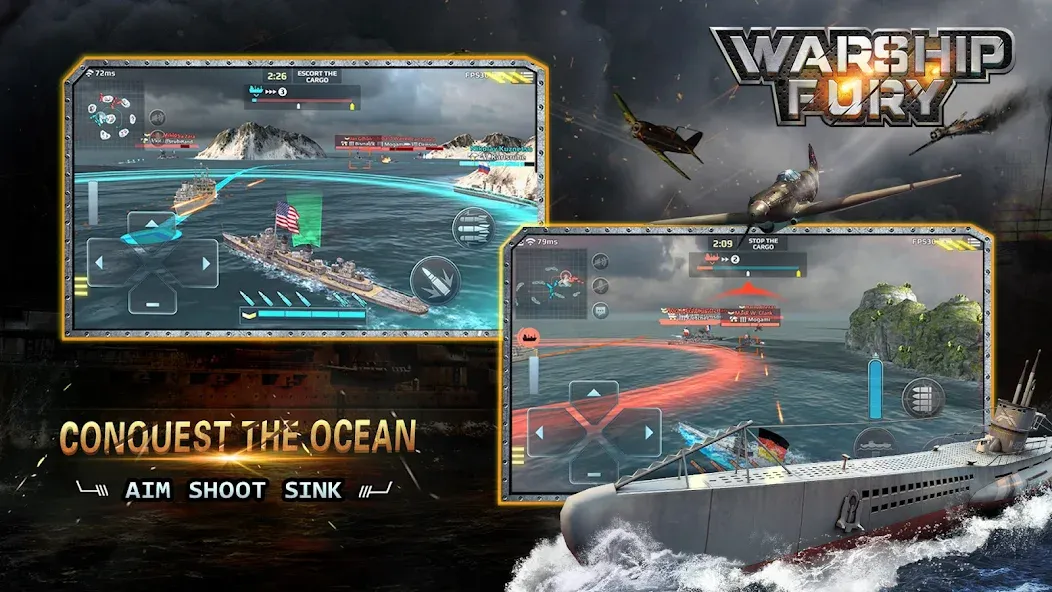 Warship Fury [МОД: Деньги, Монеты и Меню MOD] Screenshot 3
