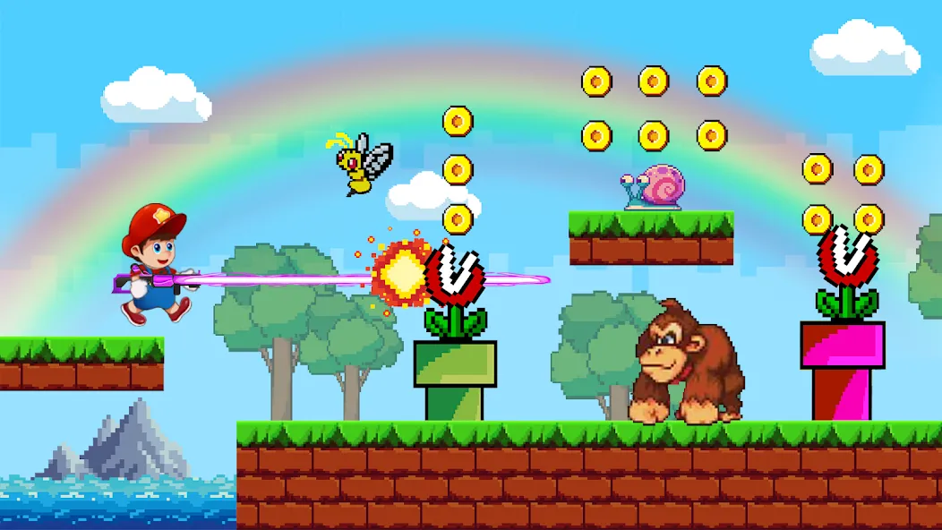 Super Mano : Adventure Jump (упер кэт ган) [МОД: Деньги, Монеты и Меню MOD] Screenshot 2