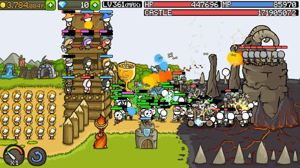 Grow Castle - Tower Defense (Гроу Касл) [МОД: Много монет, Открытые уровни и Мега MOD] Screenshot 1