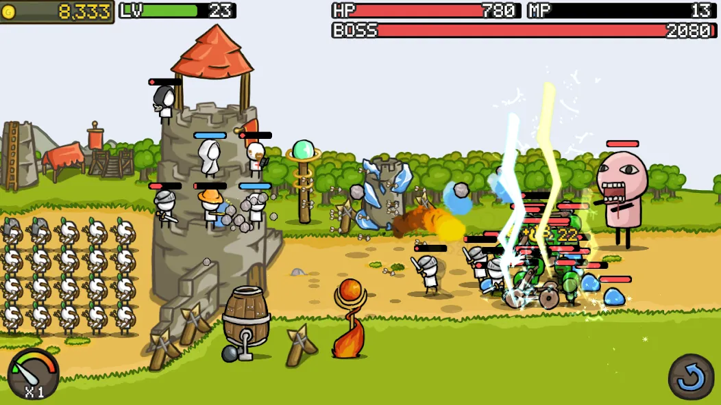 Grow Castle - Tower Defense (Гроу Касл) [МОД: Много монет, Открытые уровни и Мега MOD] Screenshot 2