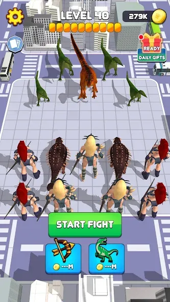 Dinosaur Monster Fight Battle (Бамбам Монстр Против 100 Дверей) [МОД: Много монет, Открытые уровни и Мега MOD] Screenshot 1