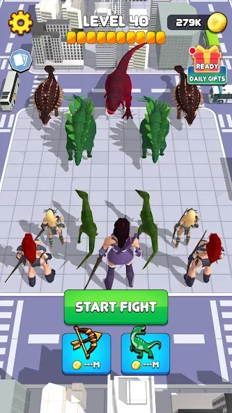 Dinosaur Monster Fight Battle (Бамбам Монстр Против 100 Дверей) [МОД: Много монет, Открытые уровни и Мега MOD] Screenshot 4