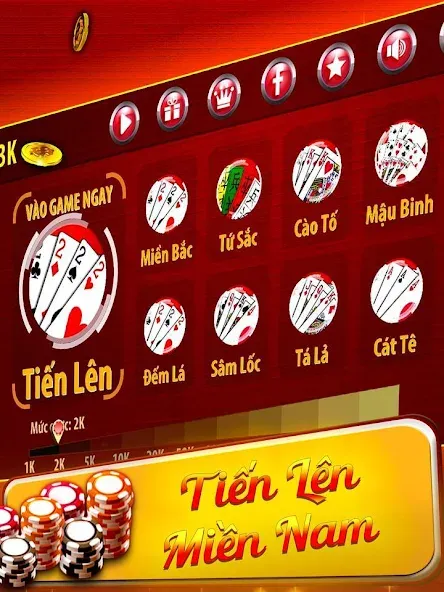 Tiến Lên Miền Nam - Tien Len [МОД: Меню, Бесконечные монеты и Открытые уровни] Screenshot 1