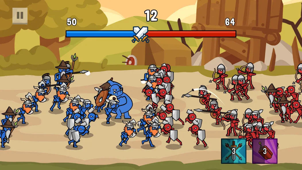 Stick Battle: War of Legions (Стик битва) [МОД: Много монет, Открытые уровни и Мега MOD] Screenshot 1