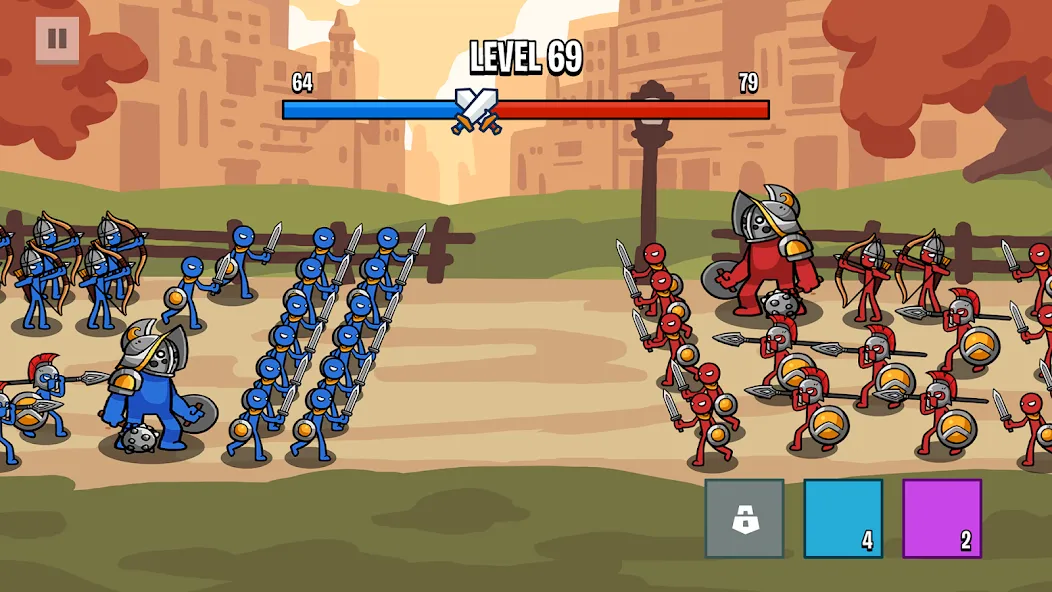 Stick Battle: War of Legions (Стик битва) [МОД: Много монет, Открытые уровни и Мега MOD] Screenshot 2