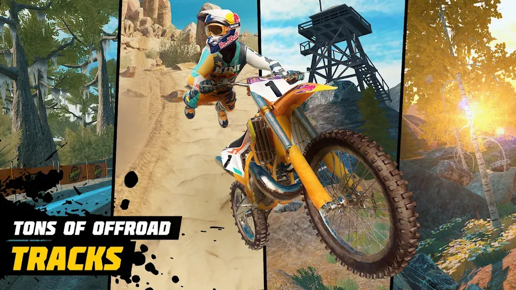 Dirt Bike Unchained: MX Racing (Дерт Байк Анчейнд) [МОД: Много монет, Открытые уровни и Мега MOD] Screenshot 2