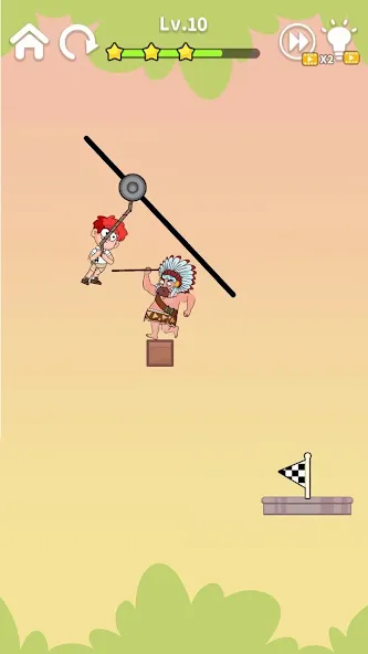Zipline Rescue: Physics Game (Зиплайн Рескью) [МОД: Деньги, Монеты и Меню MOD] Screenshot 1