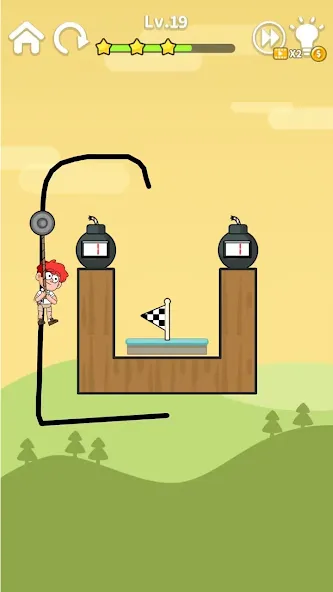 Zipline Rescue: Physics Game (Зиплайн Рескью) [МОД: Деньги, Монеты и Меню MOD] Screenshot 4