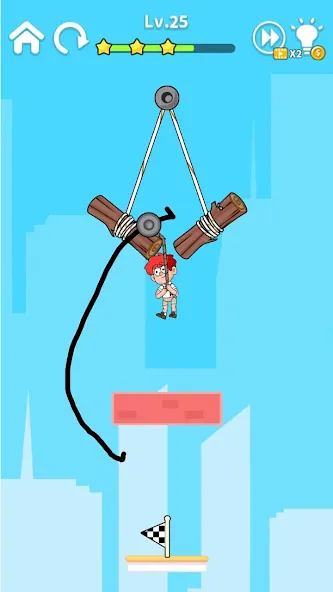 Zipline Rescue: Physics Game (Зиплайн Рескью) [МОД: Деньги, Монеты и Меню MOD] Screenshot 5