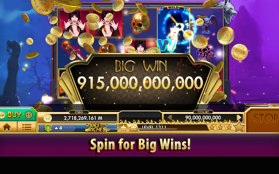 Black Diamond Casino Slots (СЛОТЫ) [МОД: Меню, Бесконечные монеты и Открытые уровни] Screenshot 2