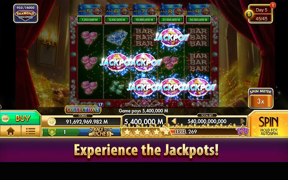 Black Diamond Casino Slots (СЛОТЫ) [МОД: Меню, Бесконечные монеты и Открытые уровни] Screenshot 4
